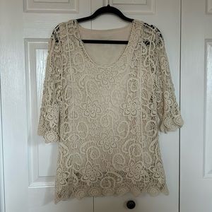 Christopher and Banks Lined Lace Tunic